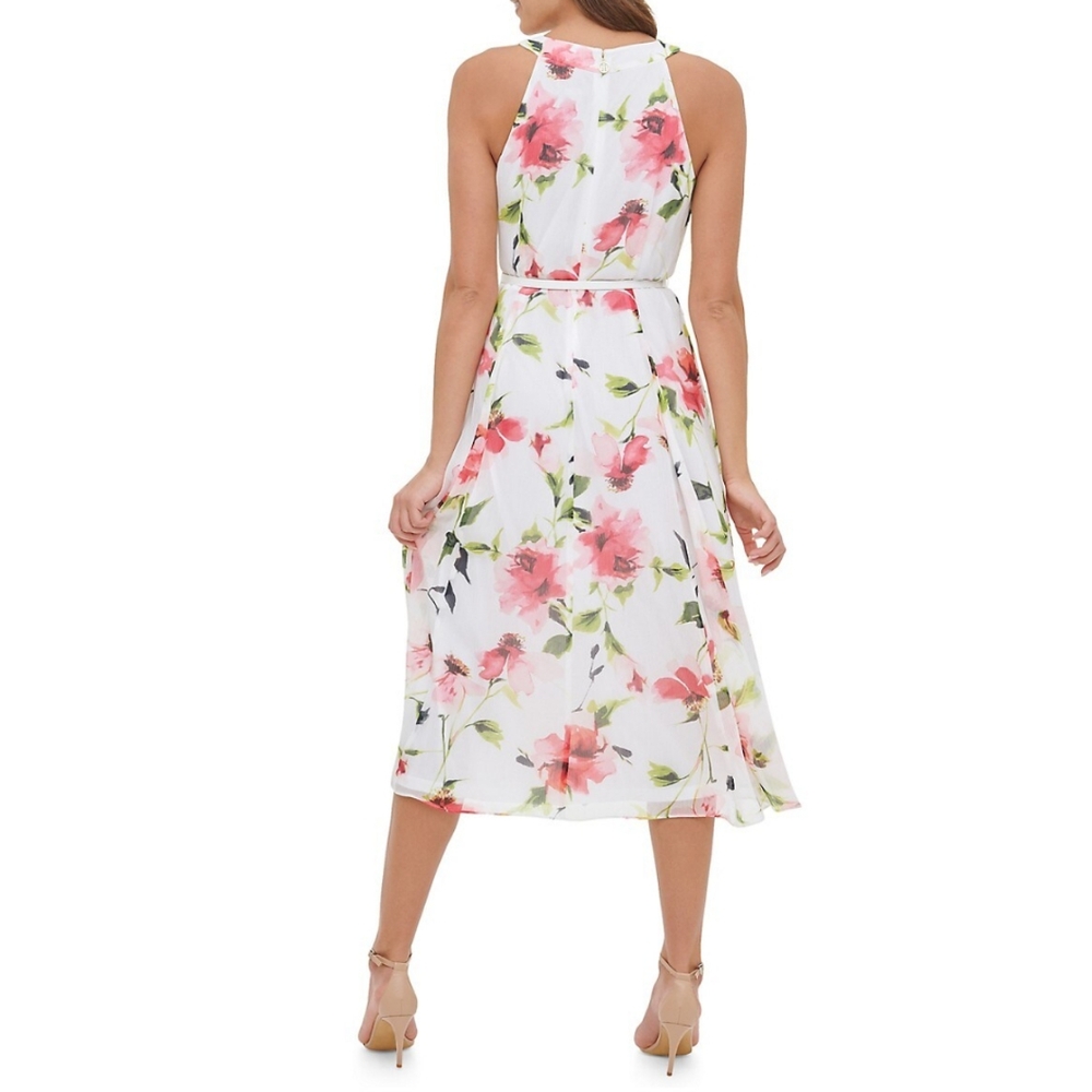 NWT Tommy Hilfiger Floral Chiffon Dress Sz 2 - Picture 2 of 15